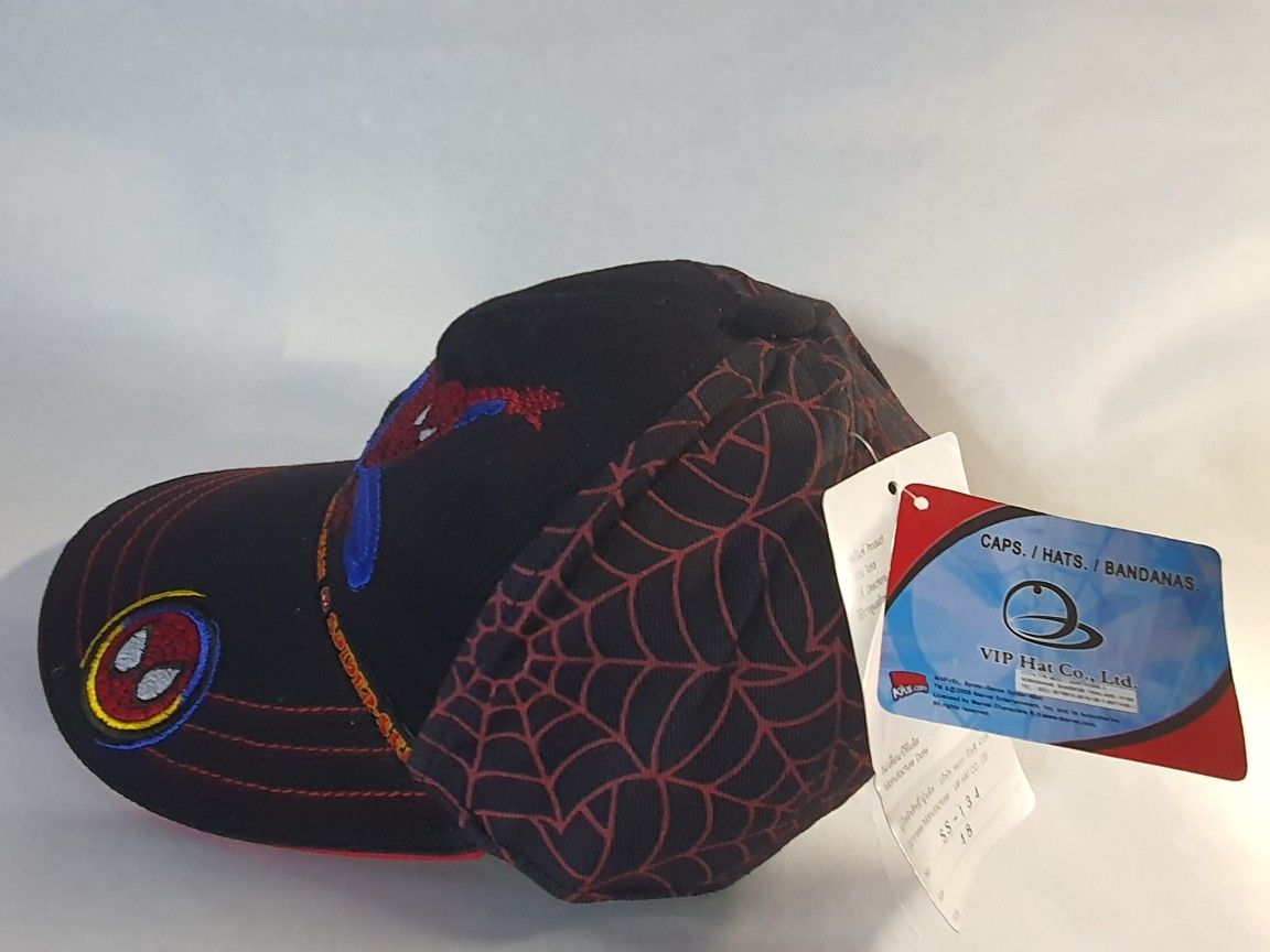 SPIDERMAN RED WEB/BLK KIDS BASEBALL HAT SZ 48CM - photo 4