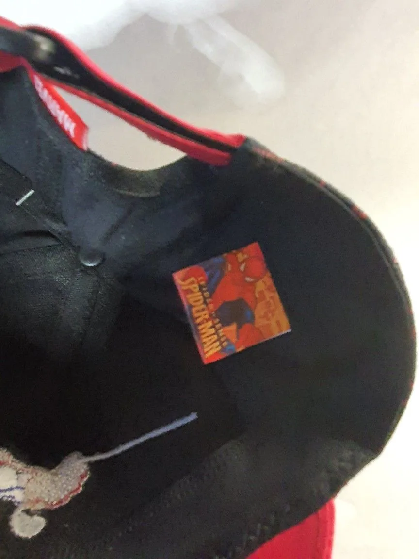 SPIDERMAN RED WEB/BLK KIDS BASEBALL HAT SZ 48CM image indicator(5)