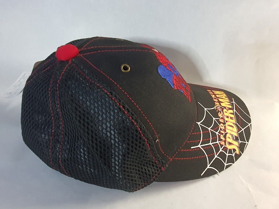 NEW SPIDERMAM BLK KIDS HAT. WEB ON BRIM - photo 2