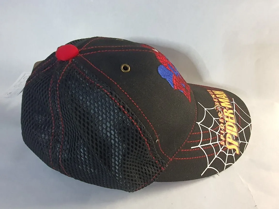NEW SPIDERMAM BLK KIDS HAT. WEB ON BRIM image indicator(2)