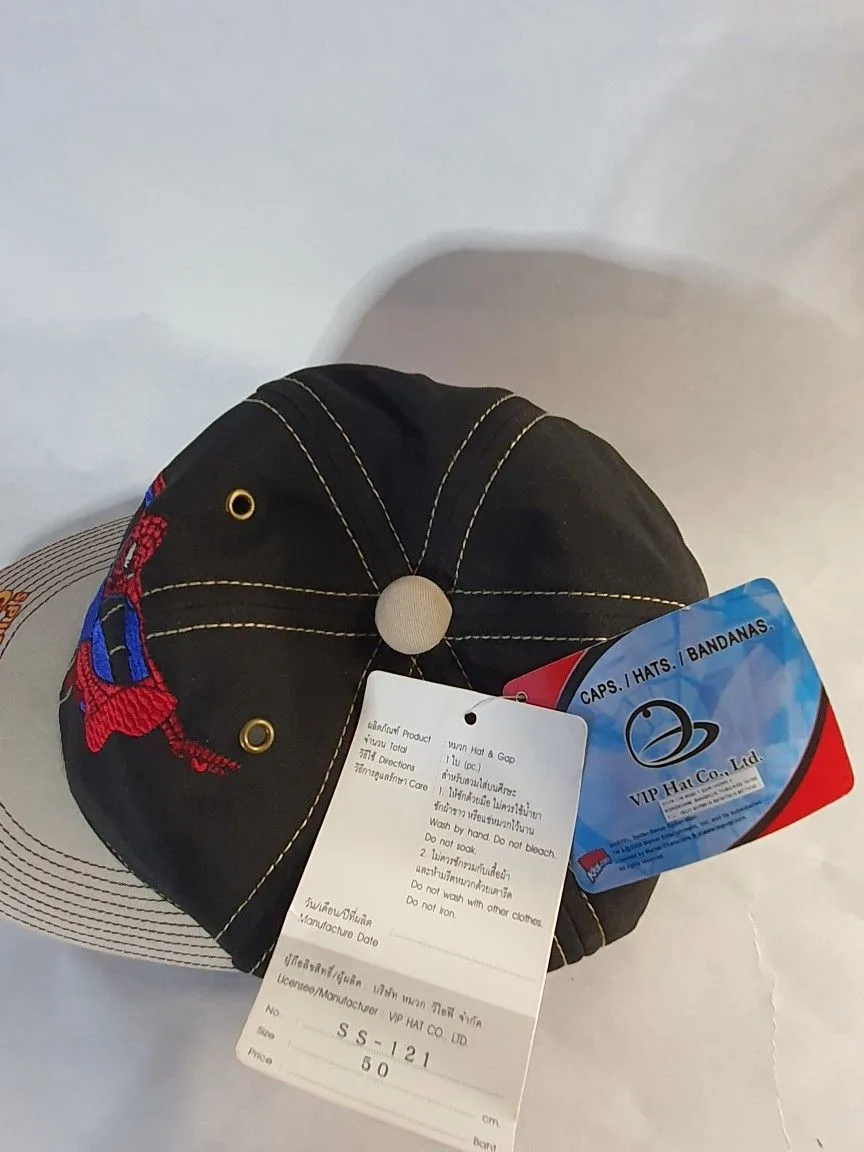 NEW SPIDER-MAN TAN BRIM/BLK/RED STRIP KIDS HAT image indicator(5)