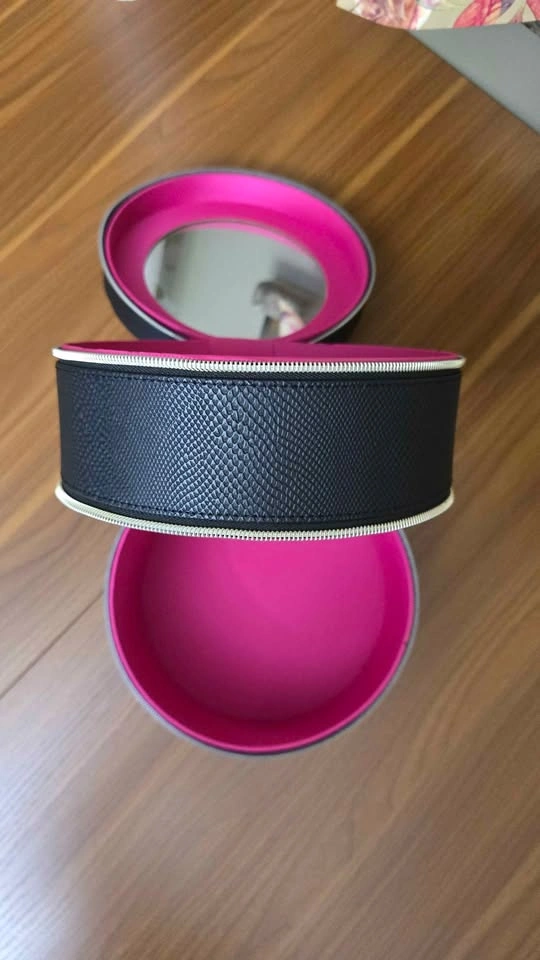 Lancome 2 Layer Round Black Case Cosmetic Makeup Organizer - photo 3