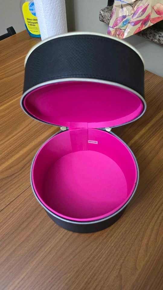 Lancome 2 Layer Round Black Case Cosmetic Makeup Organizer - photo 5