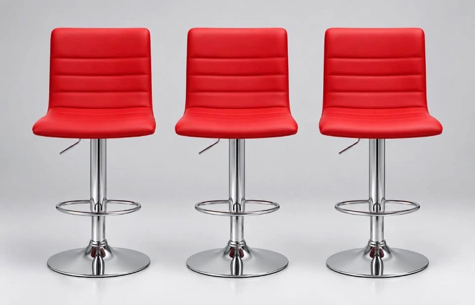 3 Red Counter Stools – Mint Condition