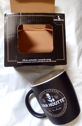 Van Houtte Coffee Ceramic Mug, NEW, 12oz black writable cup - photo 4