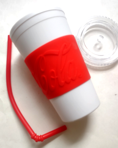 Coca Cola Collectible Travel Tumbler Plastic Cup With Lid Straw