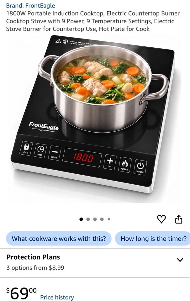 1800W Portable Induction Cooktop