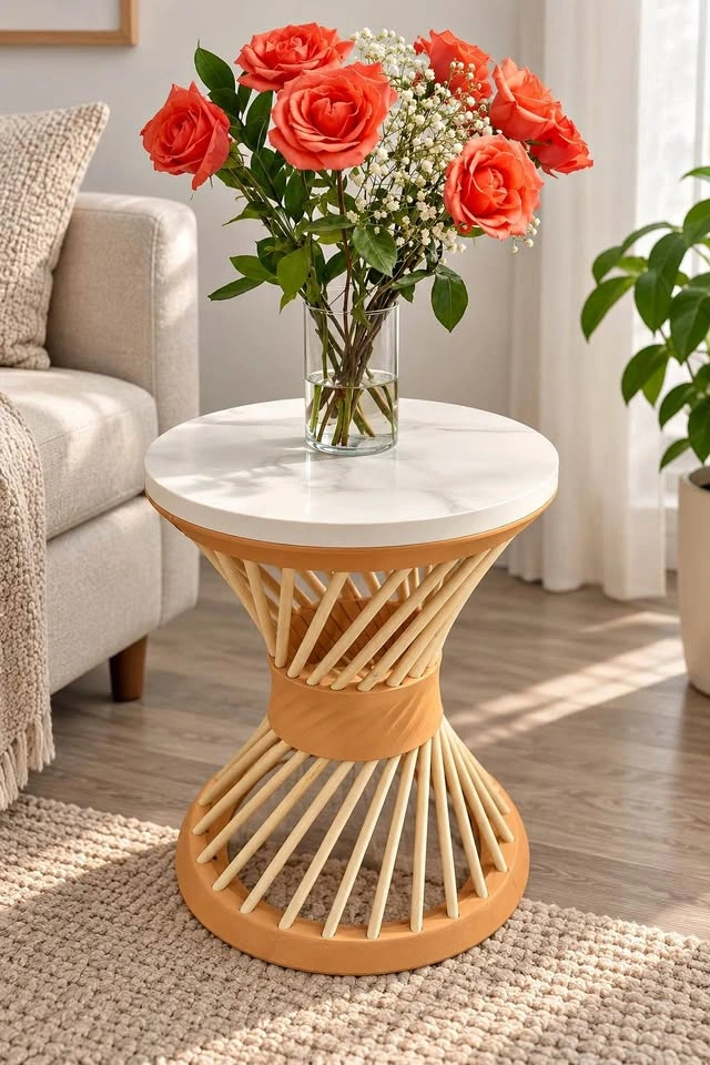 Handmade Round Side Coffee Table / Accent Table – One of a Kind