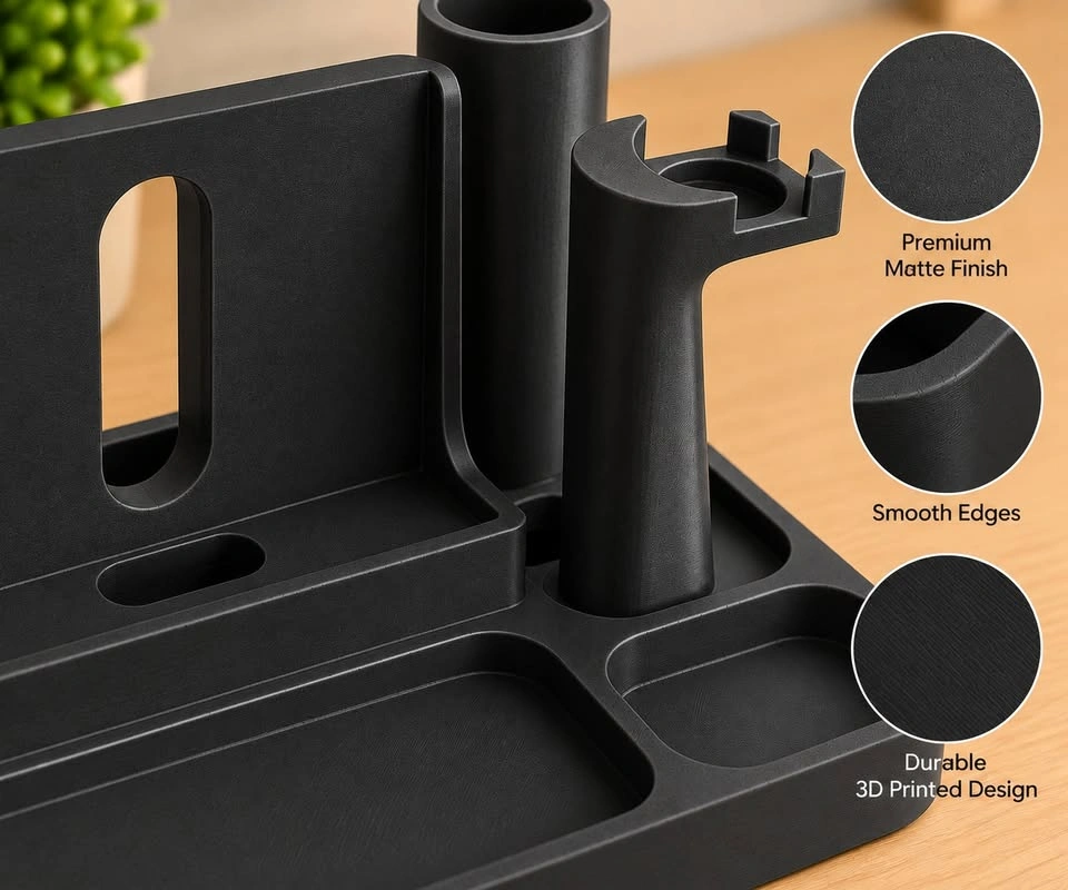 Black Charging Station Organizer – Phone, AirPods & Apple Watch - photo 4