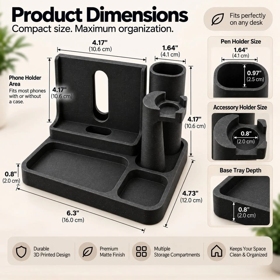 Black Charging Station Organizer – Phone, AirPods & Apple Watch - photo 5