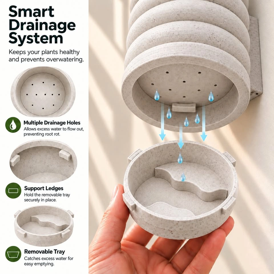 Modern Wall Planter with Hidden Drip Tray – Easy Install - photo 5