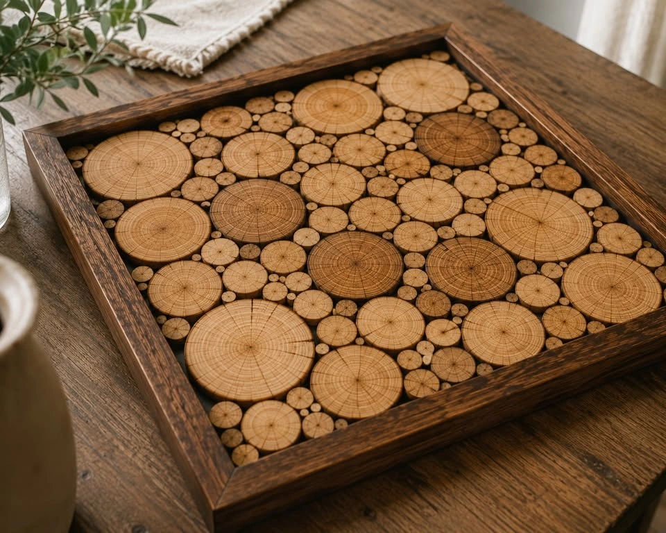 Natural Wood Slice Wall Art – Handmade Framed Decor - photo 3
