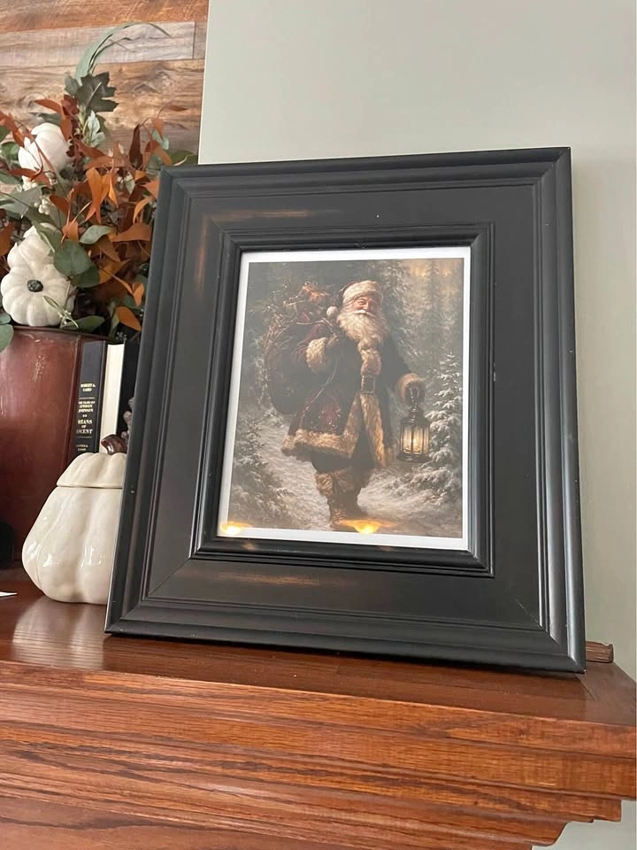 Vintage Santa stunning framed art