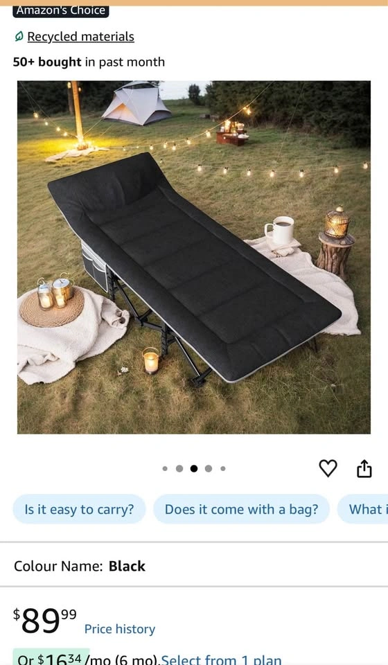 Folding Camping Cot with Mattress Pad - photo 3
