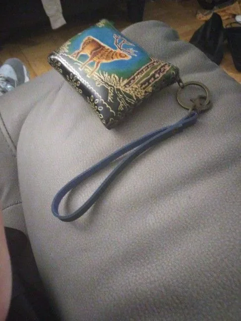 Hand-Tooled Leather Wristlet Pouch image indicator(2)