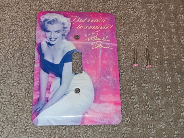 Marilyn Monroe “Want to Be Wonderful” Metal Light Switch Plate