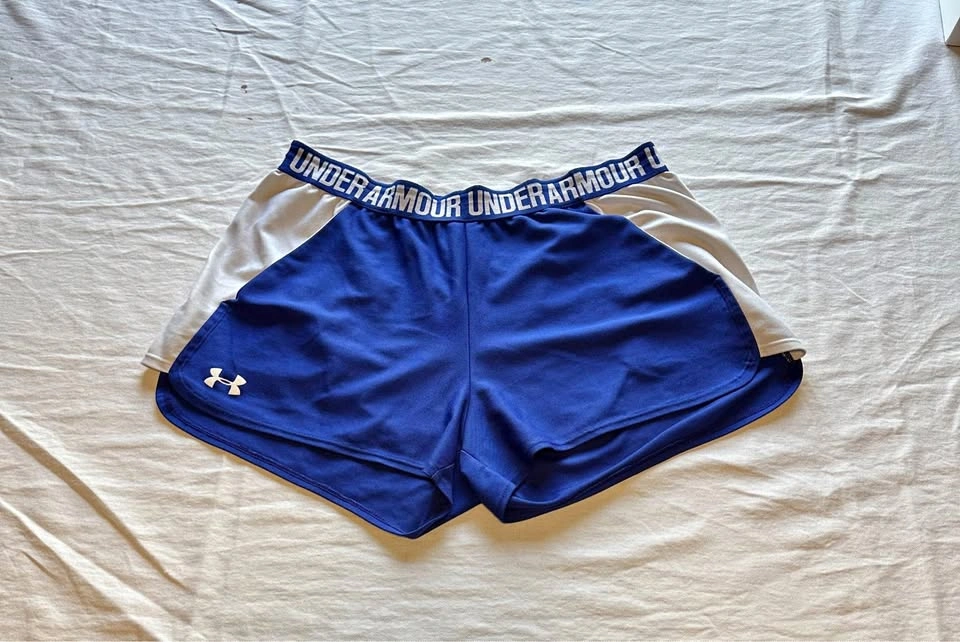 Under Armour Women's Athletic Shorts in Blue and White