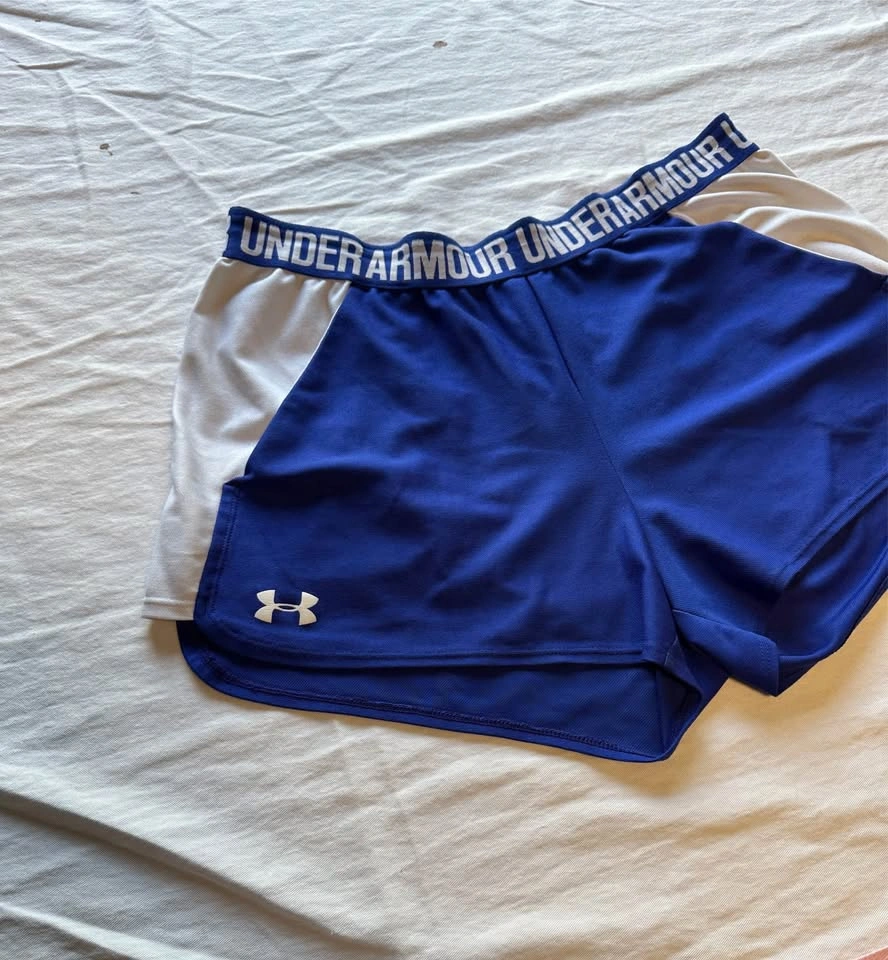 Under Armour Women's Athletic Shorts in Blue and White - photo 3