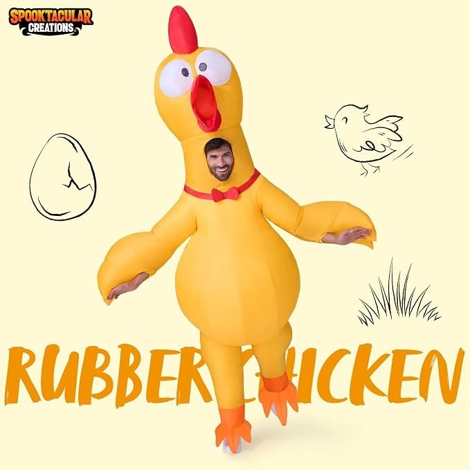 Spooktacular Creations Adult Inflatable Rubber Chicken Costume - photo 3