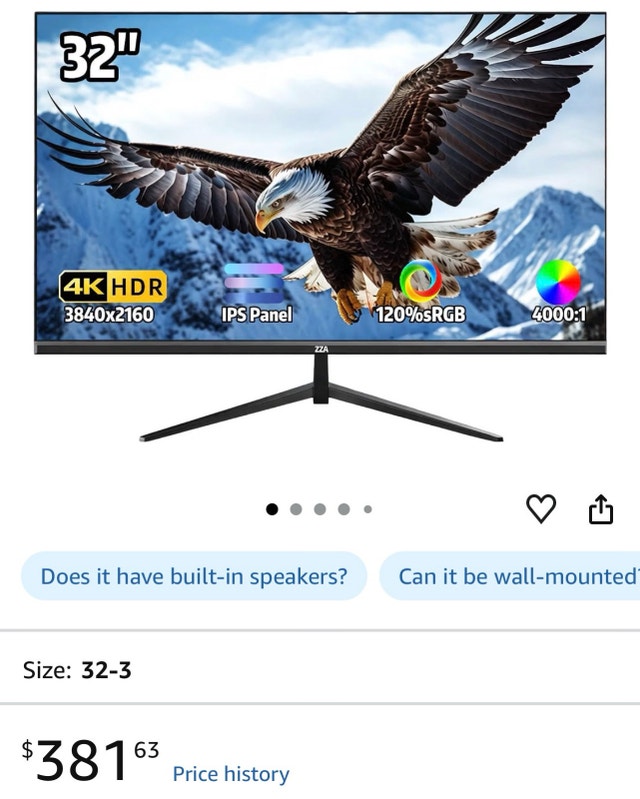 GAWFOLK 32” 4K UHD COMPUTER MONITOR – 3840×2160 – HDMI