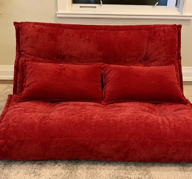 LUXURY RED FLOOR SOFA – PREMIUM BURGUNDY UPHOLSTERED RECLINING - photo 2