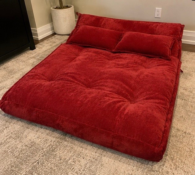 LUXURY RED FLOOR SOFA – PREMIUM BURGUNDY UPHOLSTERED RECLINING - photo 4