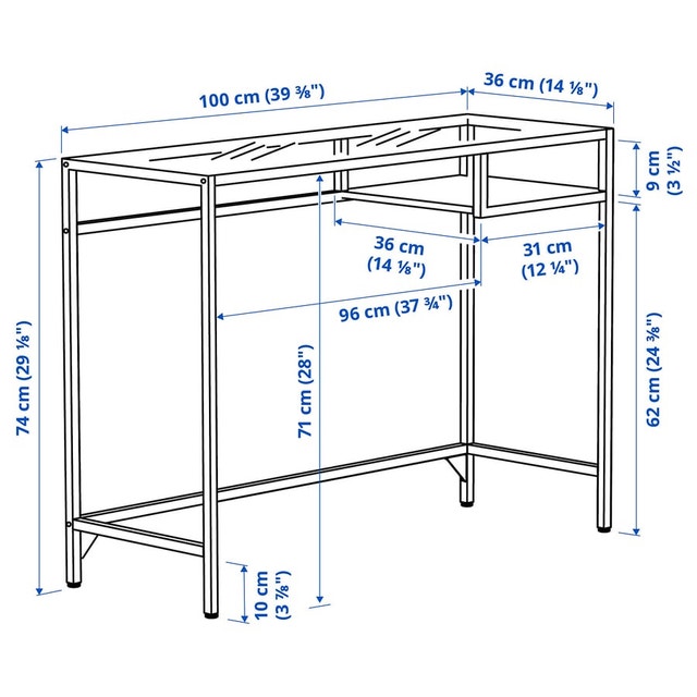 IKEA VITTSJÖ Glass Desk - Laptop Computer Workstation - photo 4