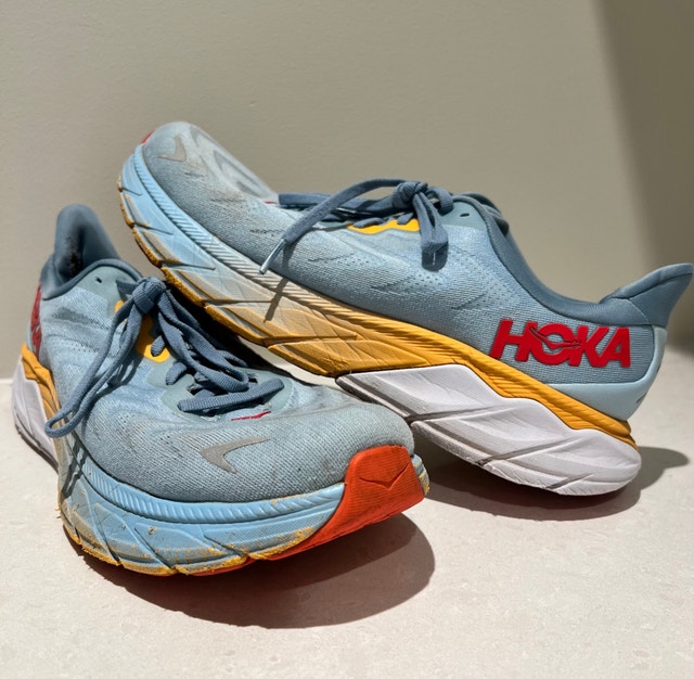 HOKA ONE ONE men Running Shoes – Blue/Orange – Size 9.5 - photo 3