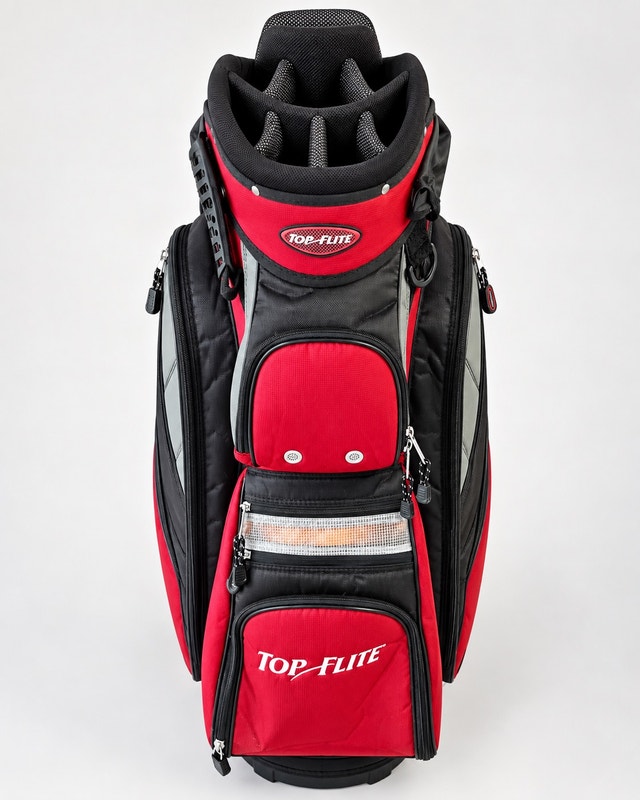 Top Flite Golf Cart Bag - Red - Multi-Pockets & Club Dividers - photo 2