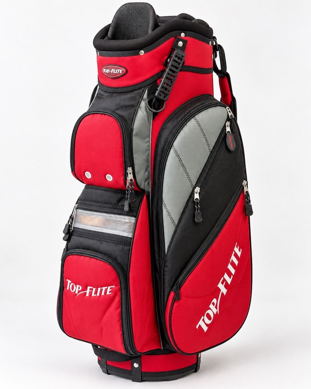 Top Flite Golf Cart Bag - Red - Multi-Pockets & Club Dividers - photo 3