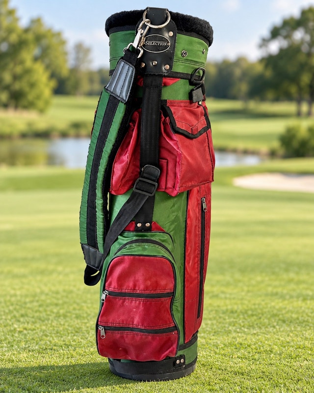 Vintage selection Golf Cart Bag - Green & Burgundy