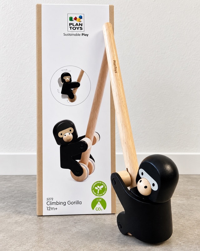 PlanToys Climbing Gorilla Wooden Toy - With Original Box