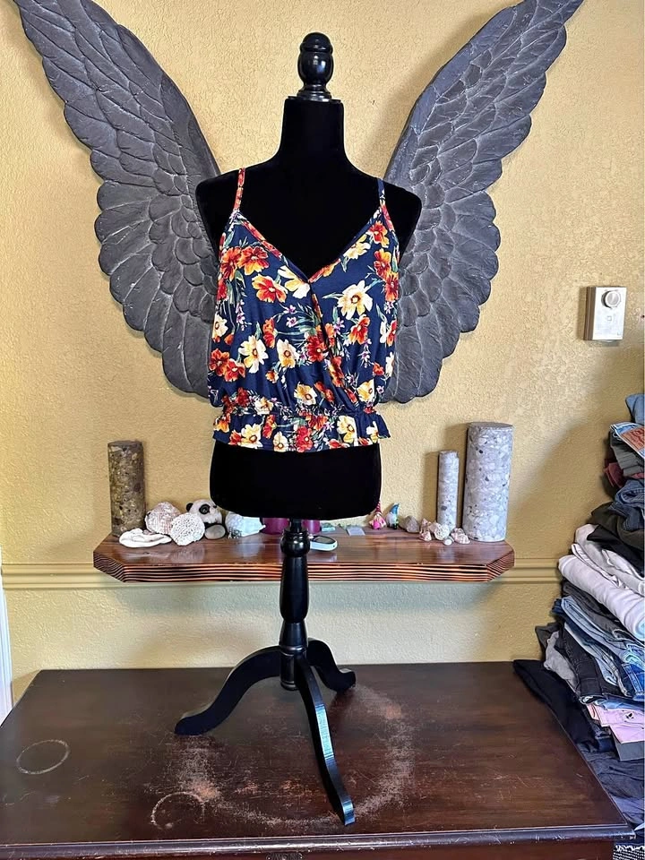 U2B Floral Wrap crop cami Top
