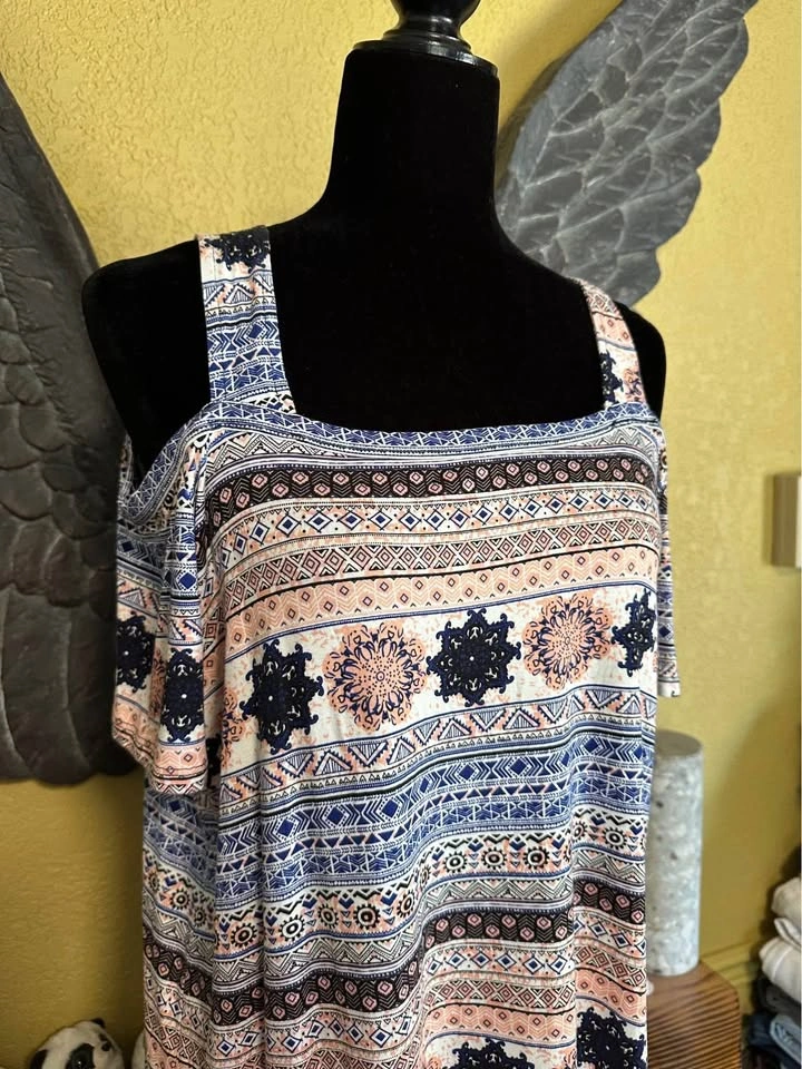 Cleo Multicolor Patterned cold Shoulder Top - photo 2