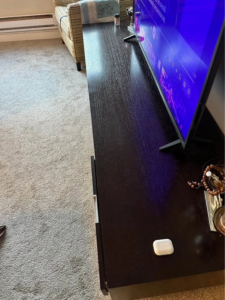 Espresso TV Stand with 4 Drawers and Sliding Glass Door - photo 3