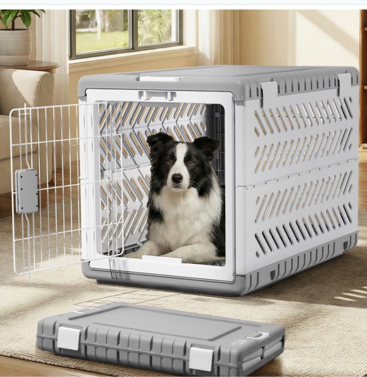 Gardner Pet Foldable Dog Crate, 36" Grey - New