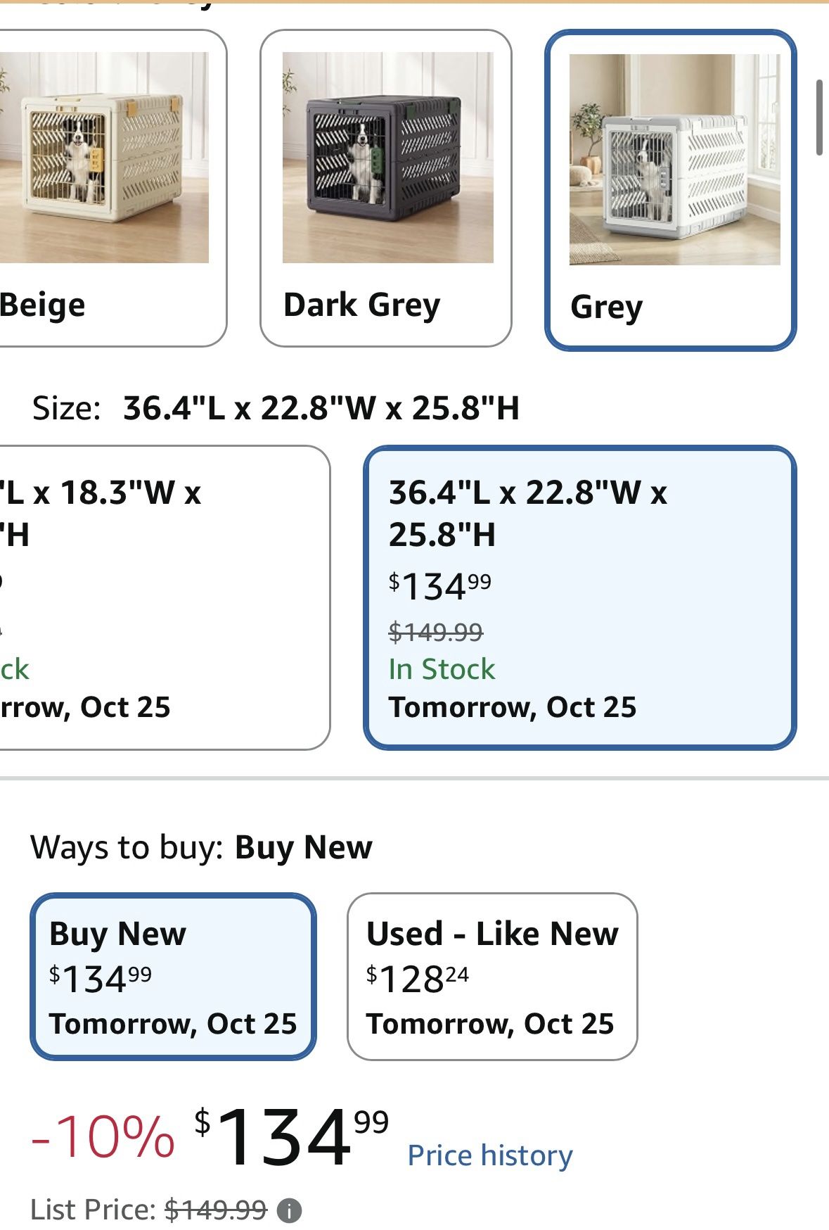 Gardner Pet Foldable Dog Crate, 36" Grey - New - photo 2