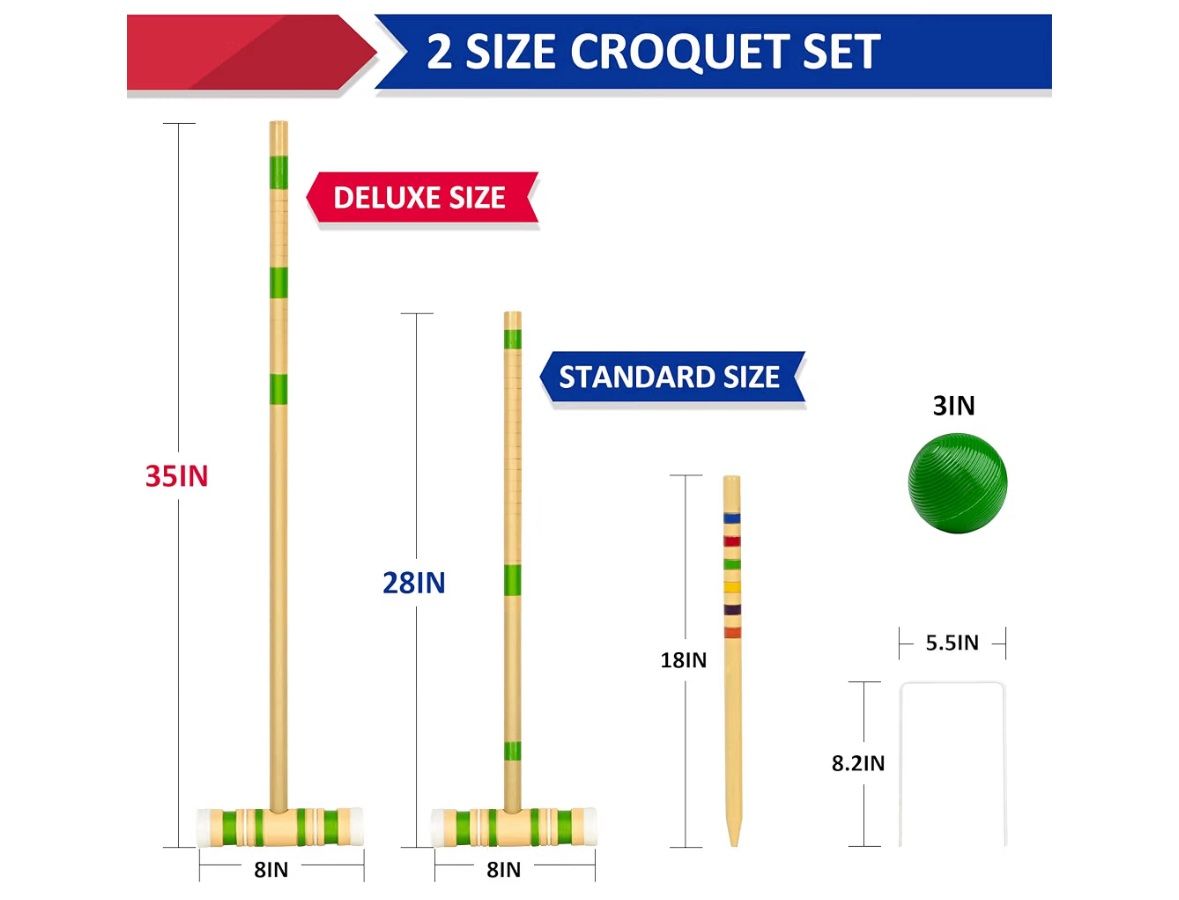 Ropoda 35" Croquet Set, 6 Player Outdoor Game - New - photo 4
