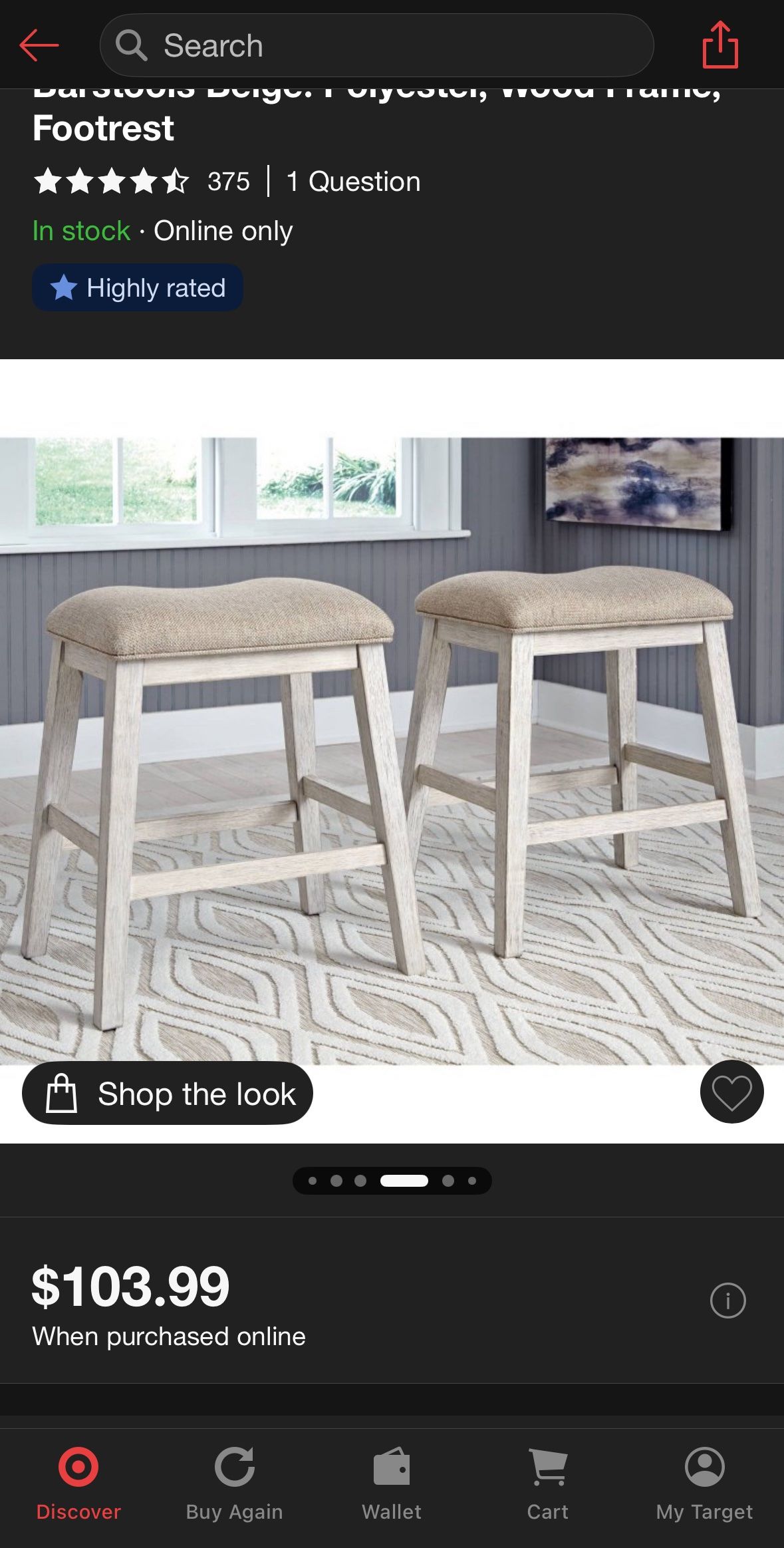 Skempton Upholstered Counter Stools, Set of 2 - New