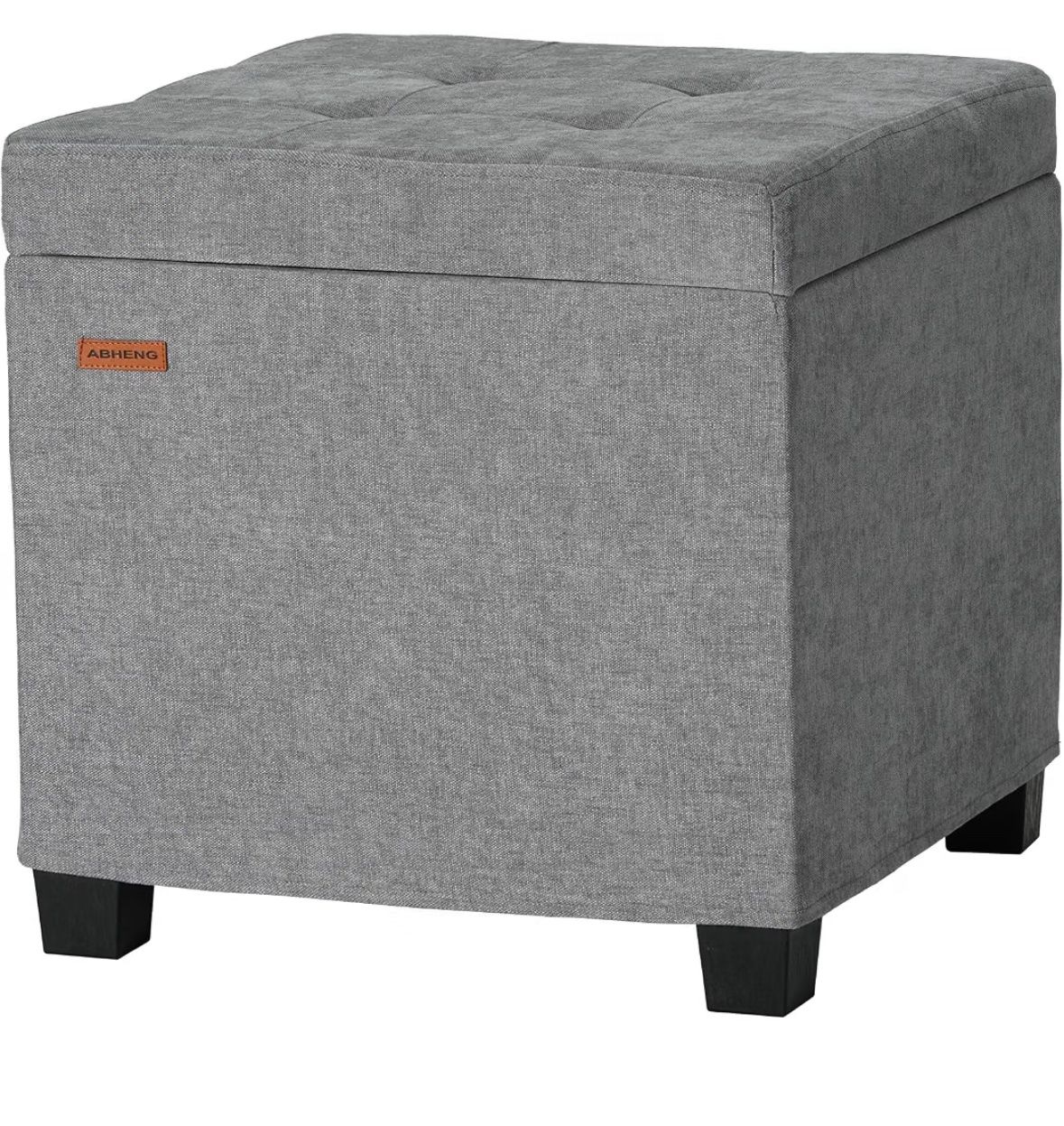 Grey Storage Ottoman Footstool with 48L Hidden Storage - New