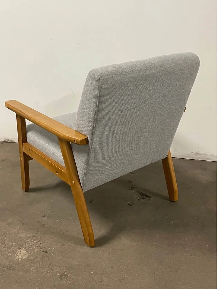 Armchair upholstered in light gray fabric - photo 4