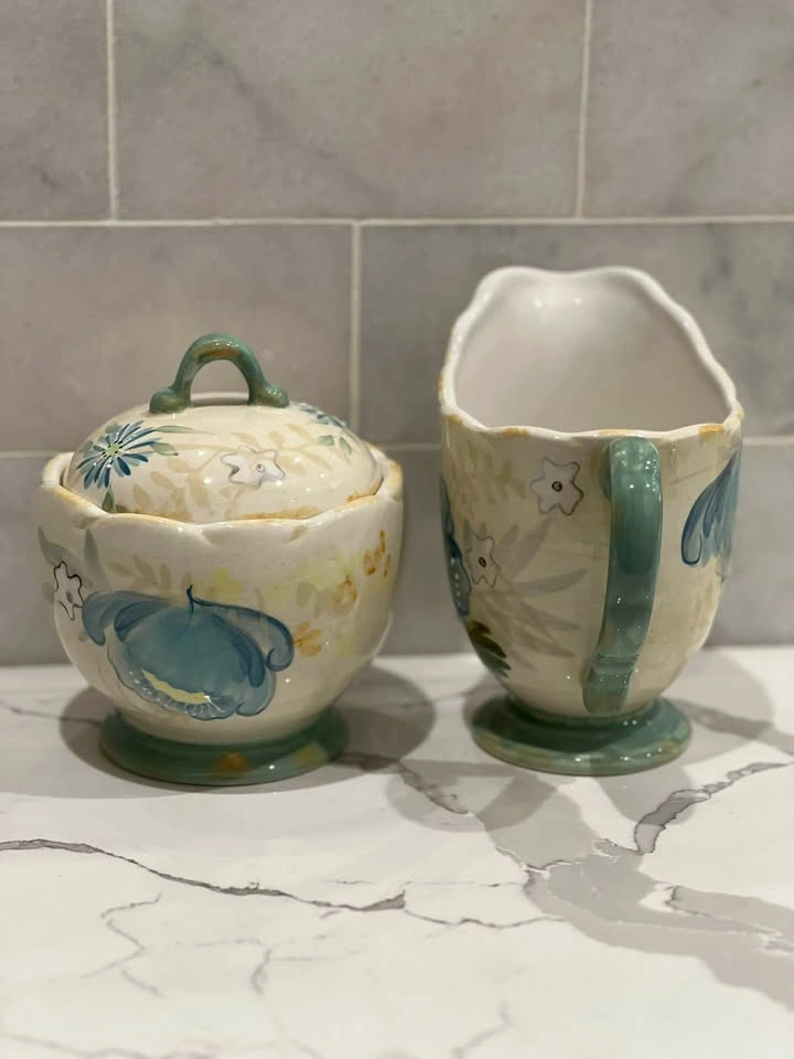 Vintage Pfaltzgraff "Vintage Floral" Creamer & Lidded Sugar Bowl - photo 4