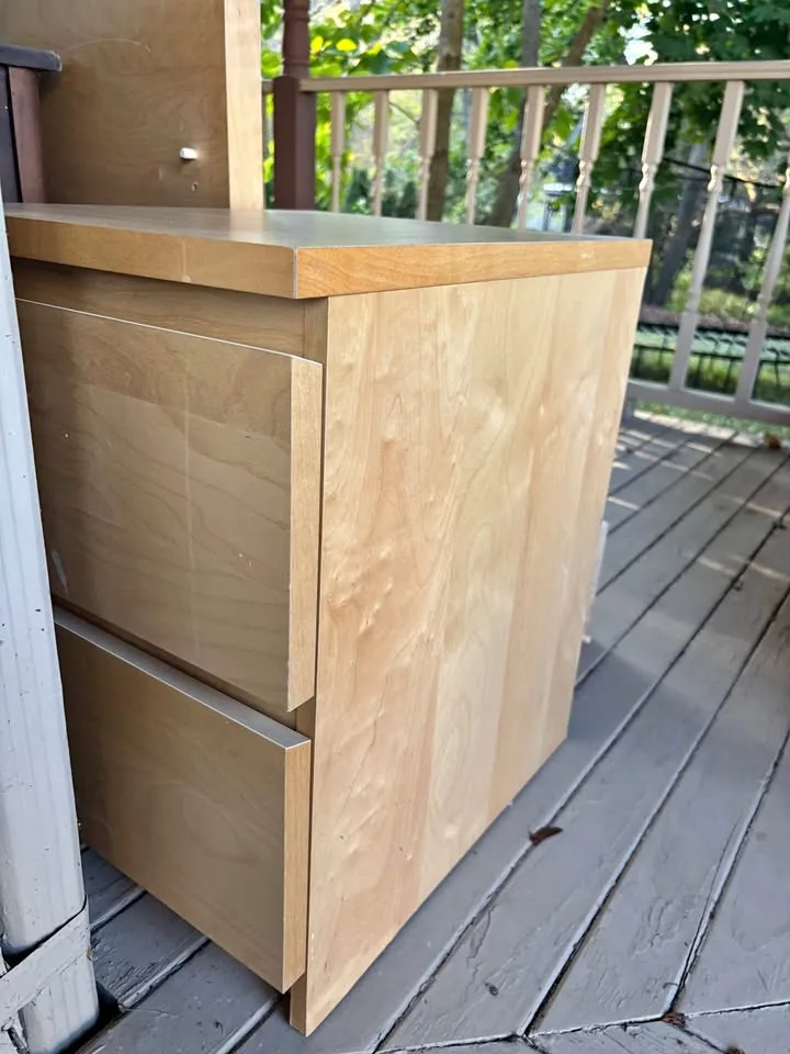 IKEA Full size bed and matching nightstand. Free, pick-up only.