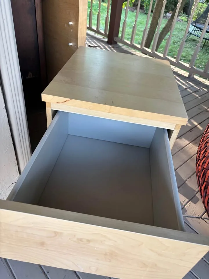 IKEA Full size bed and matching nightstand. Free, pick-up only. image indicator(2)