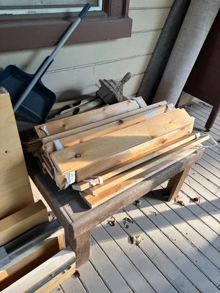 IKEA Full size bed and matching nightstand. Free, pick-up only. image indicator(5)