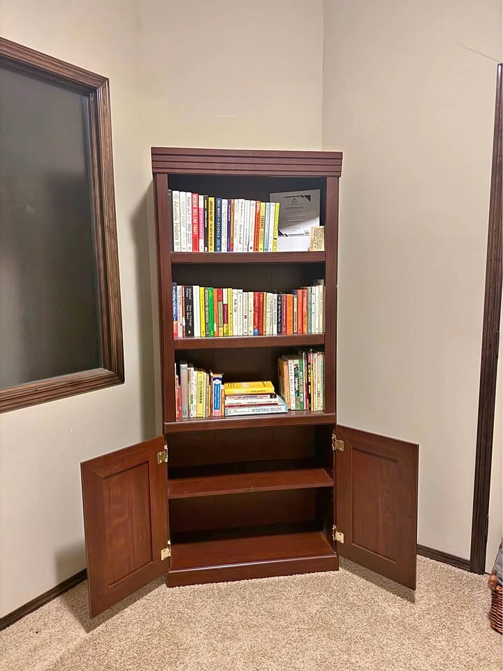 Sauder Heritage Hill 5-Shelf Library Bookcase with Doors