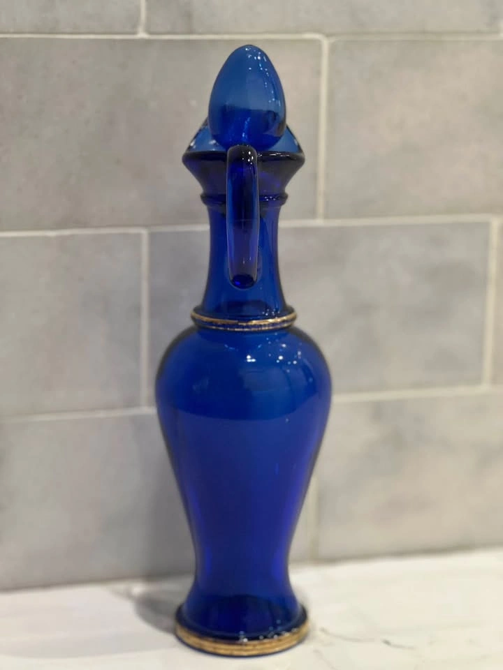 Vintage Avon Cobalt Blue Glass Decanter / Cruet Pitcher - photo 2