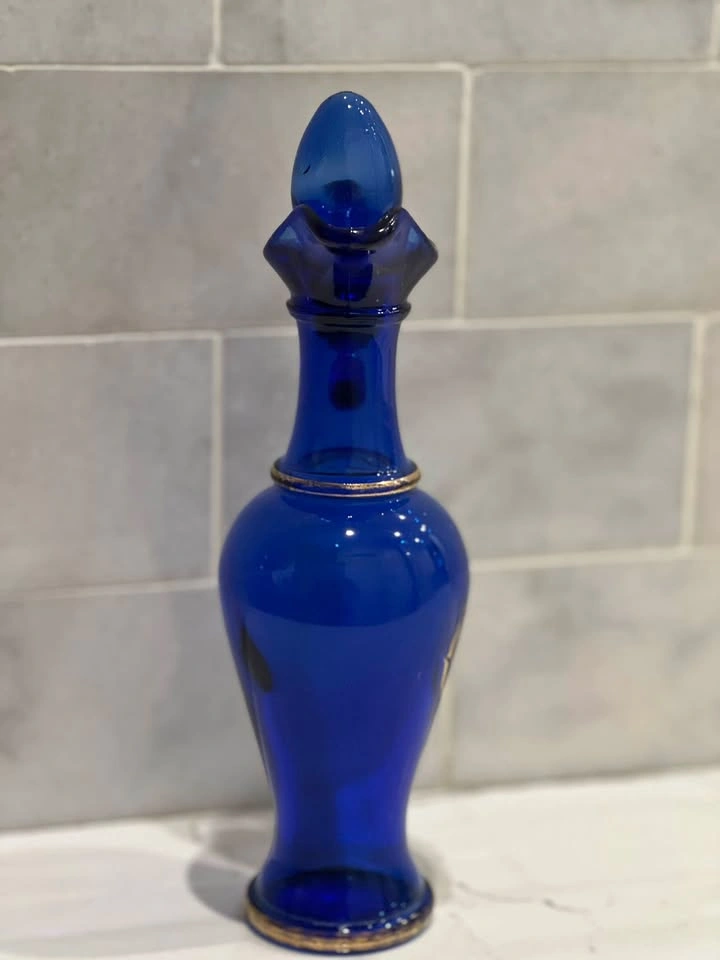 Vintage Avon Cobalt Blue Glass Decanter / Cruet Pitcher - photo 4