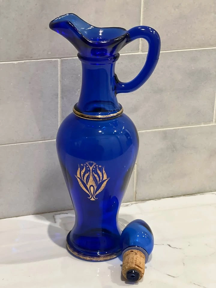 Vintage Avon Cobalt Blue Glass Decanter / Cruet Pitcher - photo 5