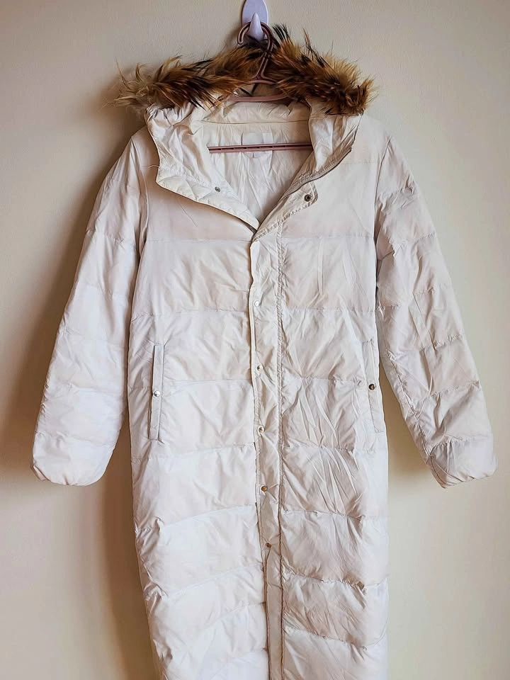 White b+ab 90% Down Winter Puffer Coat